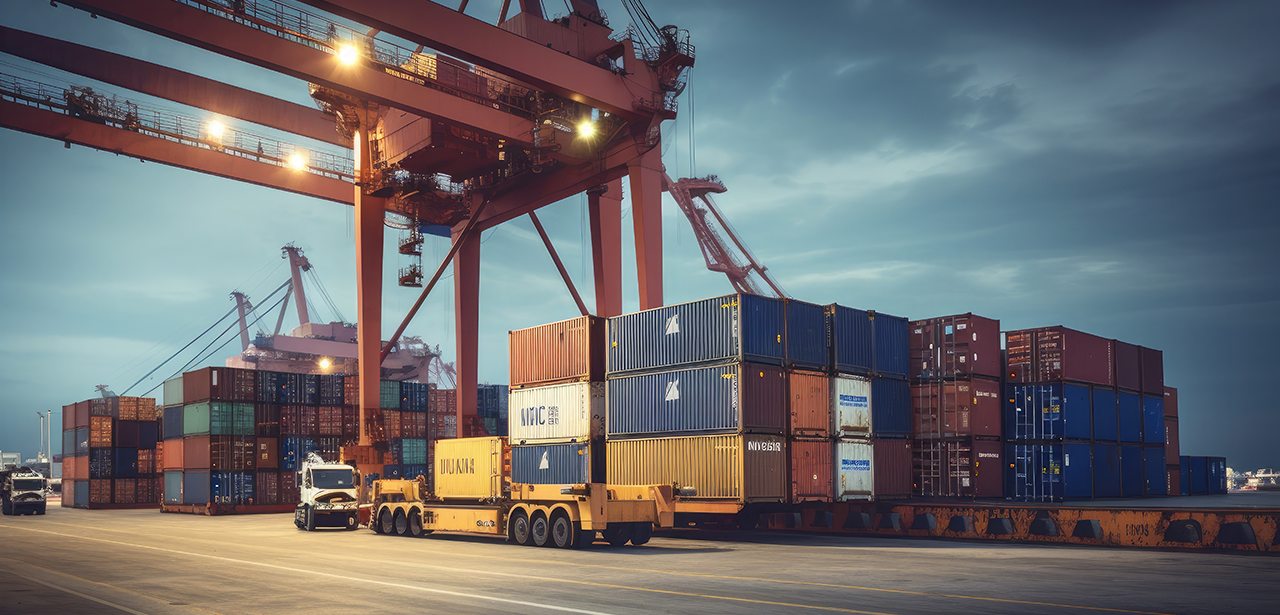 Logistics and transportation of Container Cargo ship and Cargo p